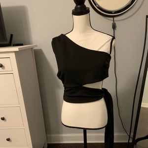 Do + Be One shoulder black Top Size L
